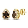 Le Vian Quartz & Diamond Earrings 1/4 ct tw 14K Honey Gold