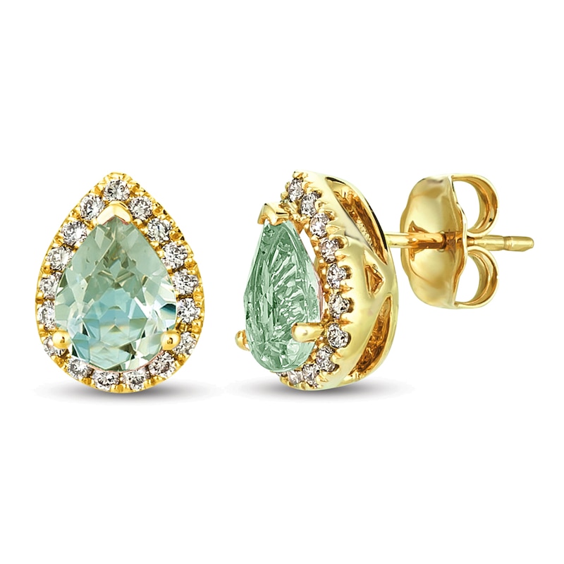 Main Image 1 of Le Vian Quartz & Diamond Earrings 1/4 ct tw 14K Honey Gold