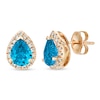 Le Vian Blue Topaz & Diamond Earrings 1/4 ct tw 14K Strawberry Gold
