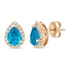 Thumbnail Image 1 of Le Vian Blue Topaz & Diamond Earrings 1/4 ct tw 14K Strawberry Gold