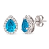 Thumbnail Image 1 of Le Vian Blue Topaz & Diamond Earrings 1/4 ct tw 14K Vanilla Gold