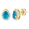 Thumbnail Image 1 of Le Vian Blue Topaz Earrings 1/4 ct tw Diamonds 14K Honey Gold