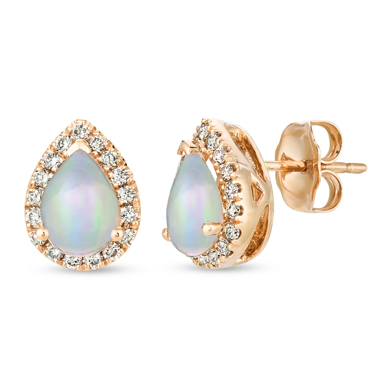 Main Image 1 of Le Vian Opal & Diamond Earrings 1/4 ct tw 14K Strawberry Gold