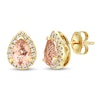 Le Vian Morganite & Diamond Earrings 1/4 ct tw 14K Honey Gold