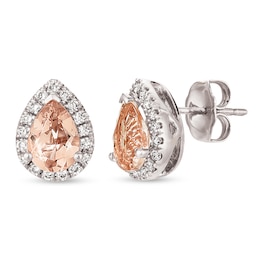 Le Vian Morganite & Diamond Earrings 1/4 ct tw 14K Vanilla Gold