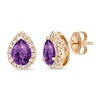 Le Vian Amethyst & Diamond Earrings 1/4 ct tw 14K Strawberry Gold