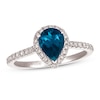 Le Vian Blue Topaz & Diamond Ring 1/3 ct tw 14K Vanilla Gold