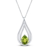 Thumbnail Image 1 of Peridot & White Lab-Created Sapphire Necklace Sterling Silver 18"