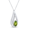 Thumbnail Image 2 of Peridot & White Lab-Created Sapphire Necklace Sterling Silver 18"
