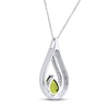 Thumbnail Image 3 of Peridot & White Lab-Created Sapphire Necklace Sterling Silver 18"