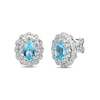 Thumbnail Image 0 of Blue Topaz & White Lab-Created Sapphire Earrings Sterling Silver