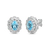 Thumbnail Image 1 of Blue Topaz & White Lab-Created Sapphire Earrings Sterling Silver