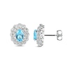 Thumbnail Image 1 of Blue Topaz & White Lab-Created Sapphire Earrings Sterling Silver