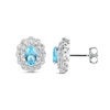 Thumbnail Image 2 of Blue Topaz & White Lab-Created Sapphire Earrings Sterling Silver