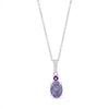 Thumbnail Image 0 of Lavender Lab-Created Opal/White Lab-Created Sapphire/Amethyst Necklace Sterling Silver 18"