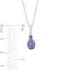 Thumbnail Image 3 of Lavender Lab-Created Opal/White Lab-Created Sapphire/Amethyst Necklace Sterling Silver 18&quot;