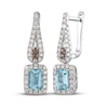 Thumbnail Image 0 of Le Vian Diamond & Aquamarine Dangle Earrings 1/2 ct tw 14K Vanilla Gold