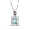 Thumbnail Image 1 of Le Vian Diamond & Aquamarine Necklace 1/3 ct tw 14K Vanilla Gold 18&quot;