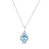Thumbnail Image 1 of Le Vian Diamond & Aquamarine Necklace 1/10 ct tw 14K Vanilla Gold 18&quot;