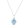 Thumbnail Image 0 of Le Vian Diamond & Aquamarine Necklace 1/10 ct tw 14K Vanilla Gold 18"