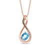 Thumbnail Image 1 of Le Vian Diamond & Blue Topaz Necklace 1/6 ct tw 14K Strawberry Gold 18&quot;