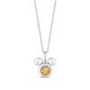 Thumbnail Image 0 of Disney Treasures Mickey Mouse Citrine & Diamond Necklace Sterling Silver 17"