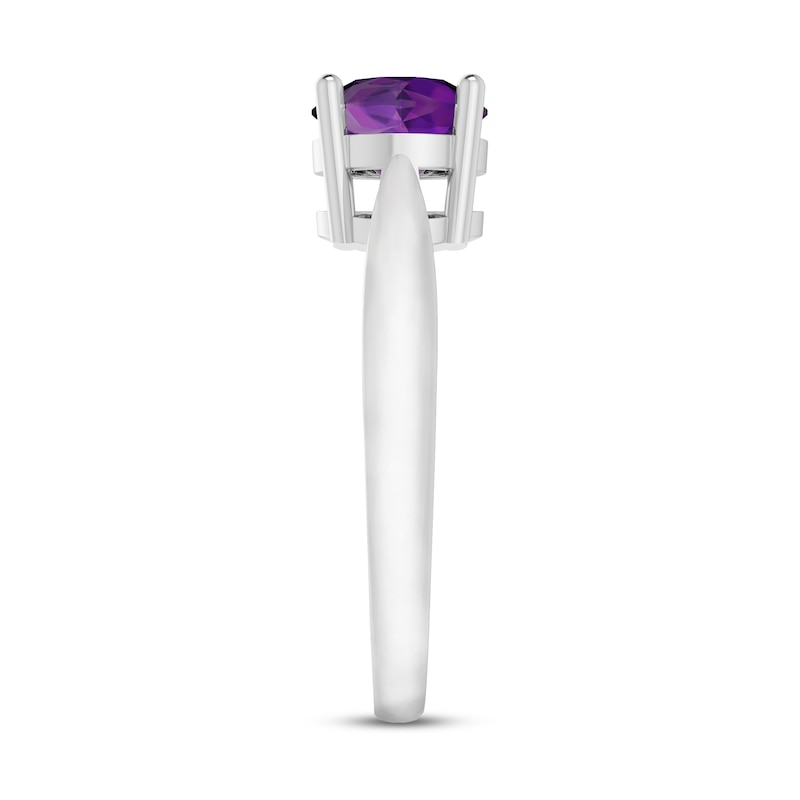 Main Image 3 of Amethyst Solitaire Ring Sterling Silver