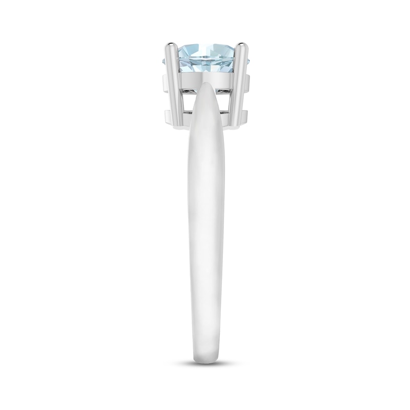 Main Image 3 of Aquamarine Solitaire Ring Sterling Silver