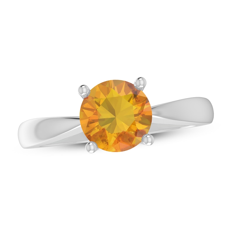 Main Image 1 of Citrine Solitaire Ring Sterling Silver