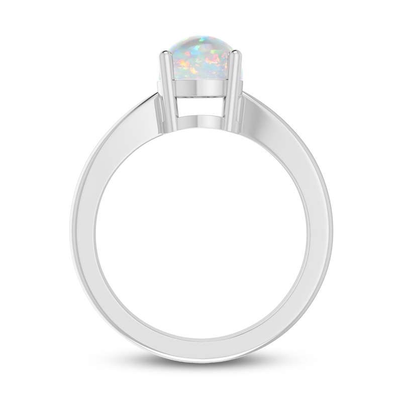 Lab-Created Opal Solitaire Ring Sterling Silver