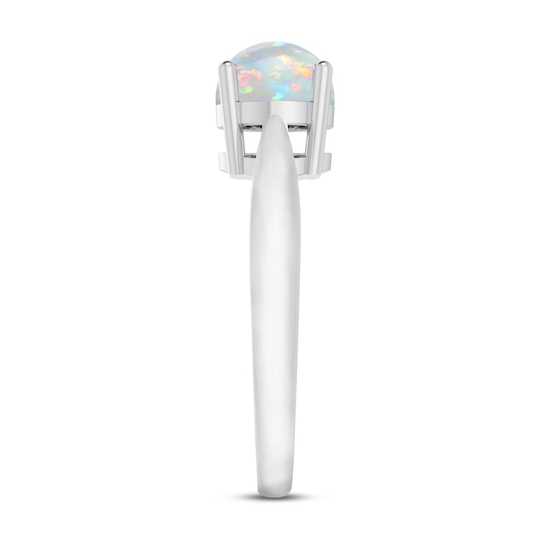 Main Image 3 of Lab-Created Opal Solitaire Ring Sterling Silver
