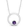 Thumbnail Image 0 of Amethyst Circle Necklace Sterling Silver 18"