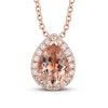 Thumbnail Image 0 of Le Vian Morganite & Diamond Necklace 1/8 ct tw 14K Stawberry Gold 18"