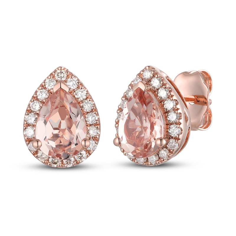 Le Vian Morganite & Diamond Earrings 1/4 ct tw 14K Strawberry Gold