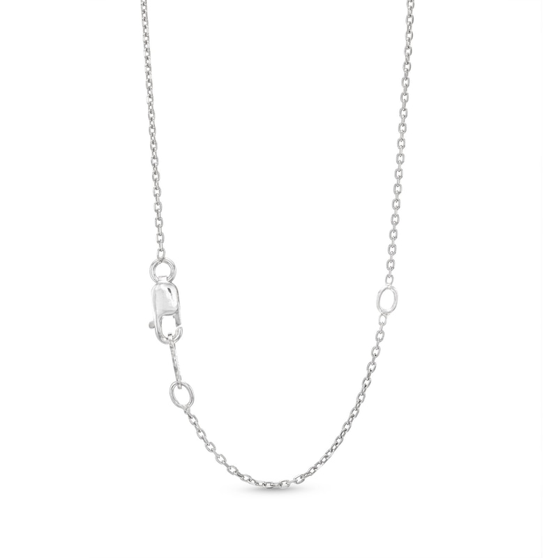 Main Image 2 of Lavender Lab-Created Opal & White Lab-Created Sapphire Heart Necklace Sterling Silver 18&quot;