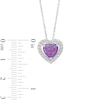 Thumbnail Image 3 of Lavender Lab-Created Opal & White Lab-Created Sapphire Heart Necklace Sterling Silver 18&quot;