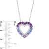 Thumbnail Image 2 of Vibrant Shades Amethyst, Tanzanite, White Lab-Created Sapphire Heart Necklace Sterling Silver 18&quot;