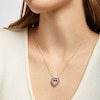 Thumbnail Image 3 of Vibrant Shades Amethyst, Tanzanite, White Lab-Created Sapphire Heart Necklace Sterling Silver 18&quot;