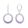 Thumbnail Image 0 of Vibrant Shades Amethyst, Tanzanite, White Lab-Created Sapphire Dangle Earrings Sterling Silver