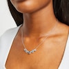 Thumbnail Image 2 of Vibrant Shades Blue Topaz & White Lab-Created Sapphire Necklace Sterling Silver 18&quot;