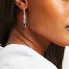 Thumbnail Image 2 of Vibrant Shades Blue Topaz & White Lab-Created Sapphire Dangle Earrings Sterling Silver