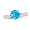 Thumbnail Image 1 of Swiss Blue Topaz Solitaire Ring Sterling Silver