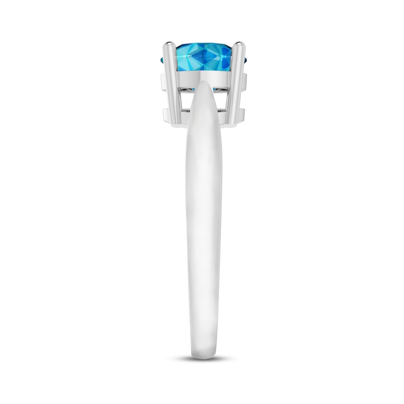 Main Image 3 of Swiss Blue Topaz Solitaire Ring Sterling Silver