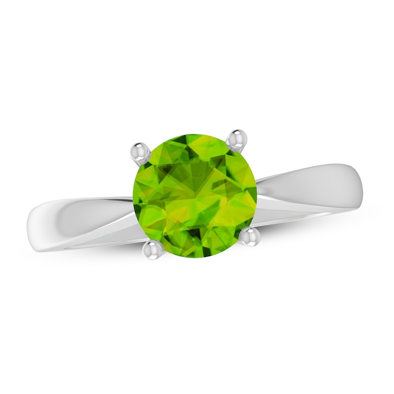 Main Image 1 of Peridot Solitaire Ring Sterling Silver