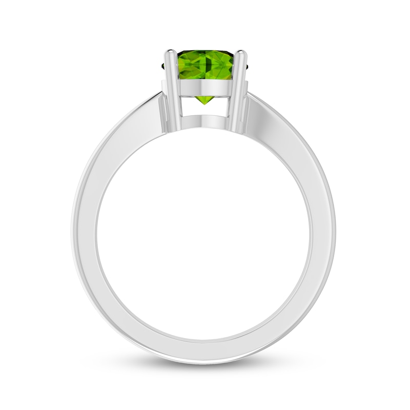 Peridot Solitaire Ring Sterling Silver