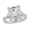 Thumbnail Image 1 of Green Quartz & White Topaz Ring Octagon/Round-Cut Sterling Silver