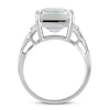 Thumbnail Image 3 of Green Quartz & White Topaz Ring Octagon/Round-Cut Sterling Silver