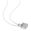 Thumbnail Image 1 of Green Quartz & White Topaz Necklace Octagon/Round-Cut Sterling Silver 18"