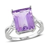 Thumbnail Image 1 of Amethyst & White Topaz Ring Octagon/Round-Cut Sterling Silver