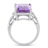 Thumbnail Image 3 of Amethyst & White Topaz Ring Octagon/Round-Cut Sterling Silver